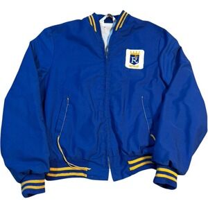 VTG  Blue Lined Kansas City Royals Full Zip Jacket Kids Size 16 Montgomery Wards